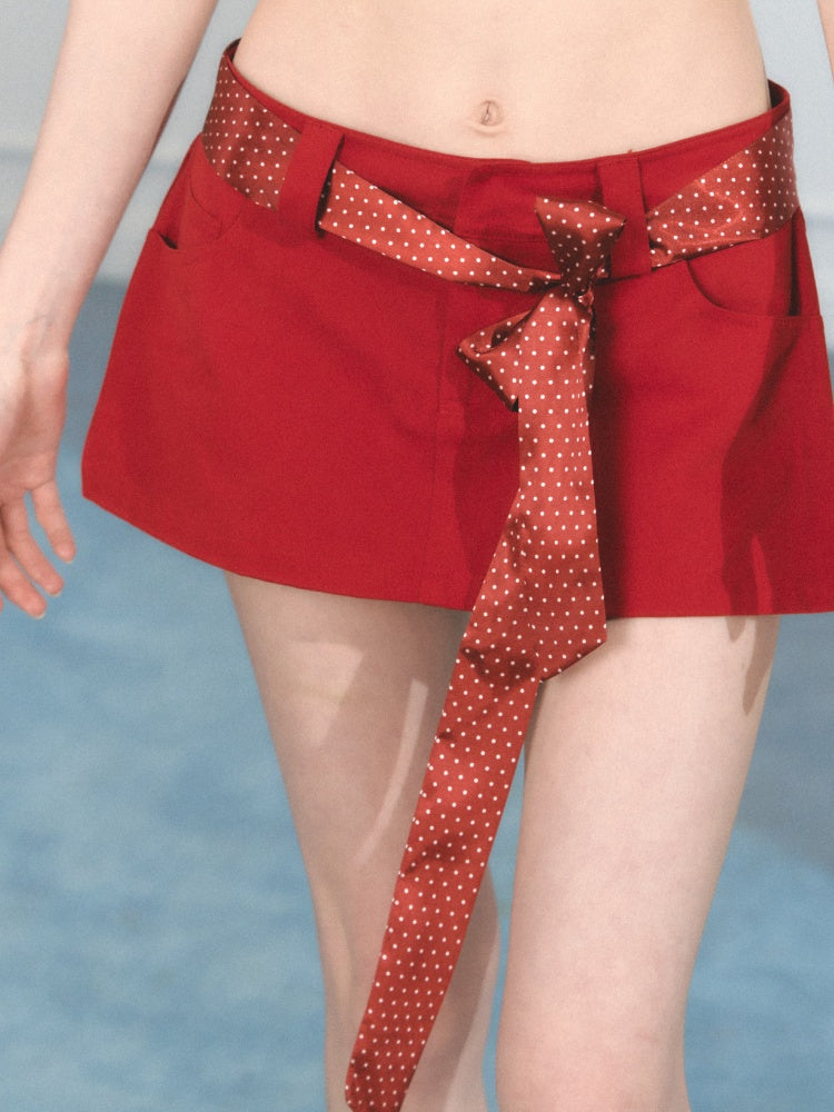 [Polka Concerto] Original French Polka Dot Ribbon Scarf【s0000013562】