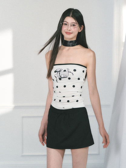 [Polka Concerto] Original French Polka Dot Ribbon Scarf【s0000013562】