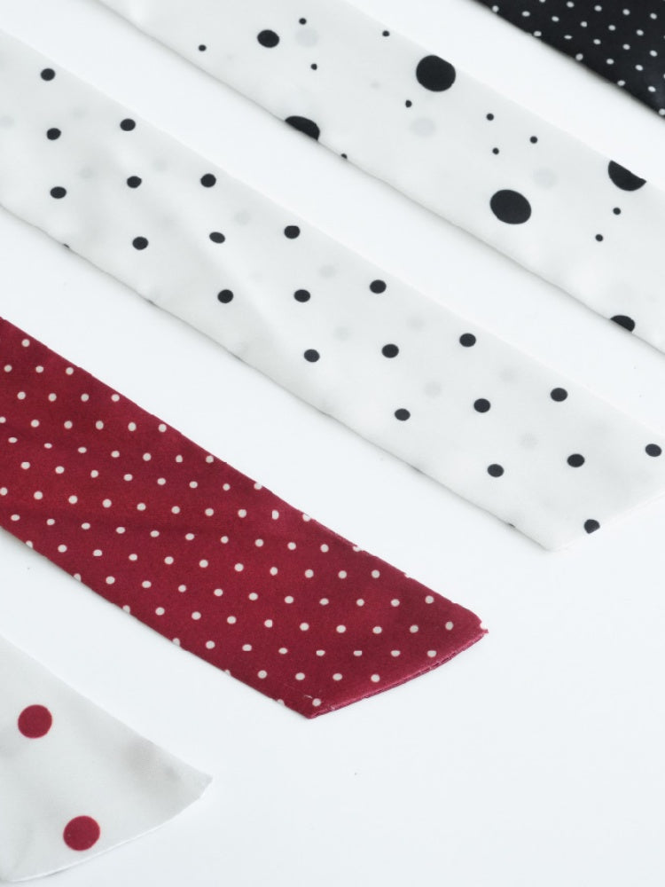 [Polka Concerto] Original French Polka Dot Ribbon Scarf【s0000013562】