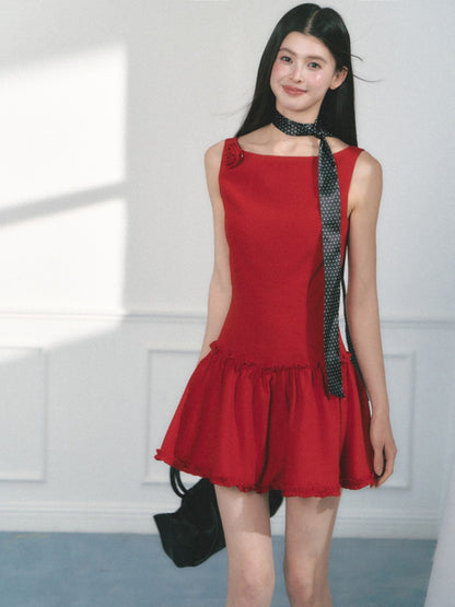 [Polka Concerto] Original French Polka Dot Ribbon Scarf【s0000013562】