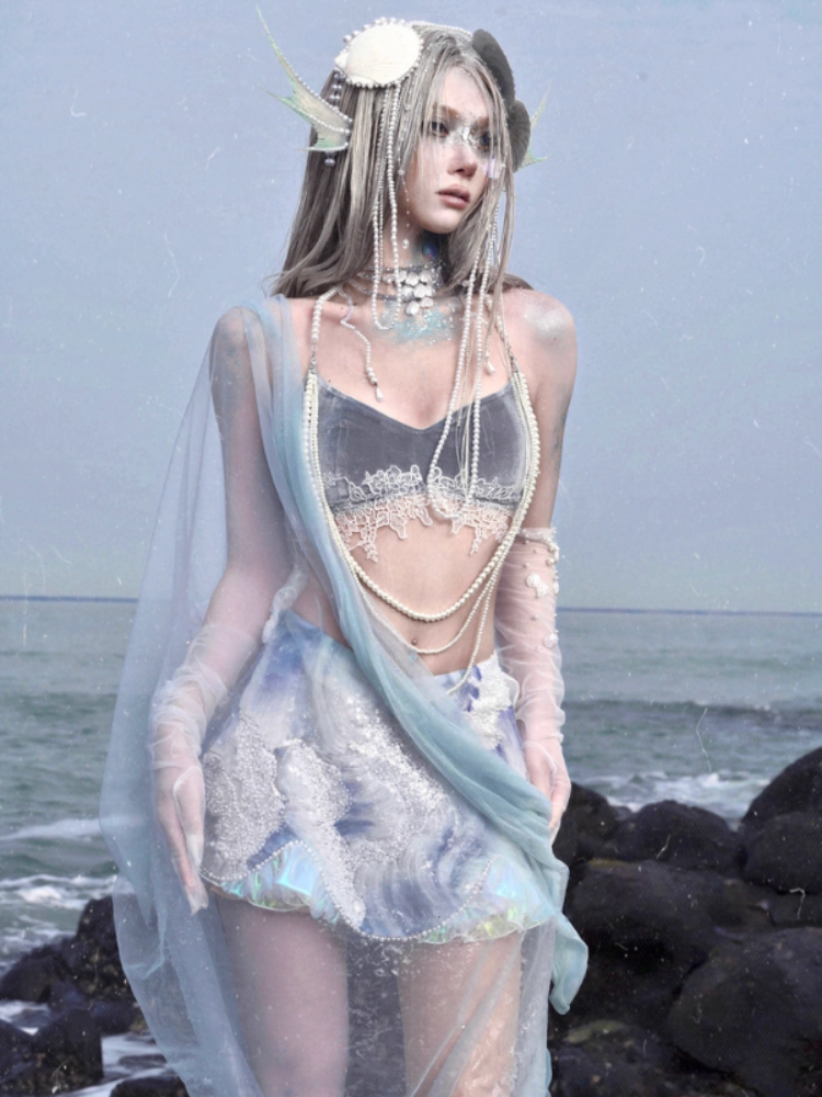 Call Of The Siren Mermaid Dress Island Vacation Beaded Short Skirt【s0000013563】