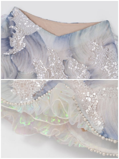 Call Of The Siren Mermaid Dress Island Vacation Beaded Short Skirt【s0000013563】