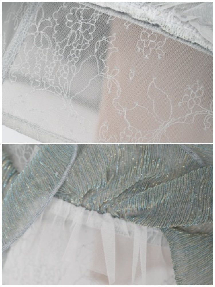 Call Of The Siren Heavy Industry Sequin Polarized Fishbone Jellyfish Seaside Resort Dress【s0000013565】