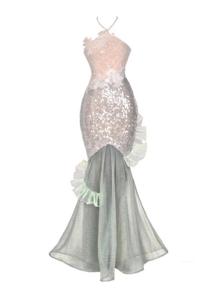Call Of The Siren Mermaid Seaside Vacation Heavy Industries Sequins Polarized Dress【s0000013566】