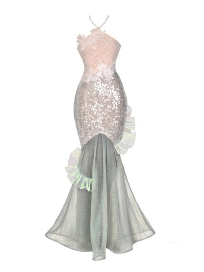 Call Of The Siren Mermaid Seaside Vacation Heavy Industries Sequins Polarized Dress【s0000013566】