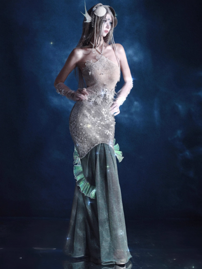 Call Of The Siren Mermaid Seaside Vacation Heavy Industries Sequins Polarized Dress【s0000013566】