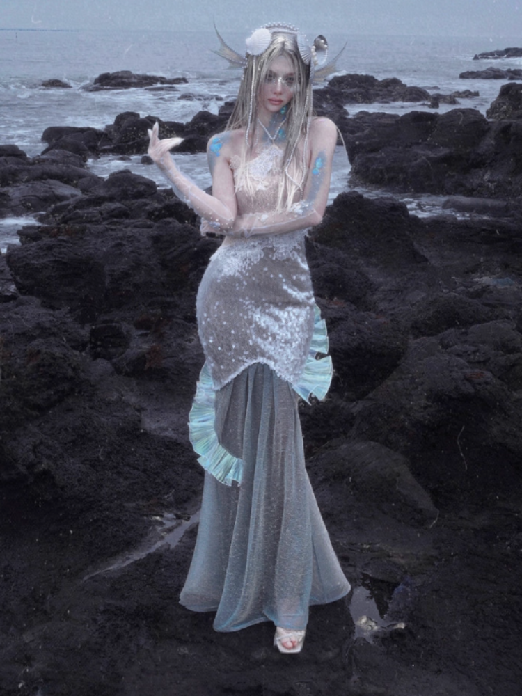 Call Of The Siren Mermaid Seaside Vacation Heavy Industries Sequins Polarized Dress【s0000013566】