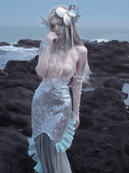 Call Of The Siren Mermaid Seaside Vacation Heavy Industries Sequins Polarized Dress【s0000013566】