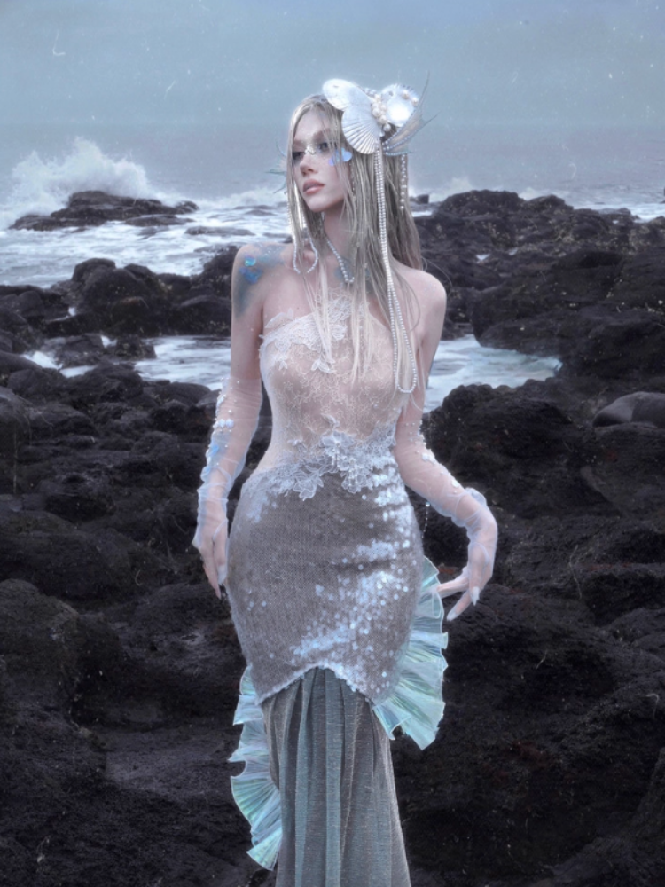 Call Of The Siren Mermaid Seaside Vacation Heavy Industries Sequins Polarized Dress【s0000013566】