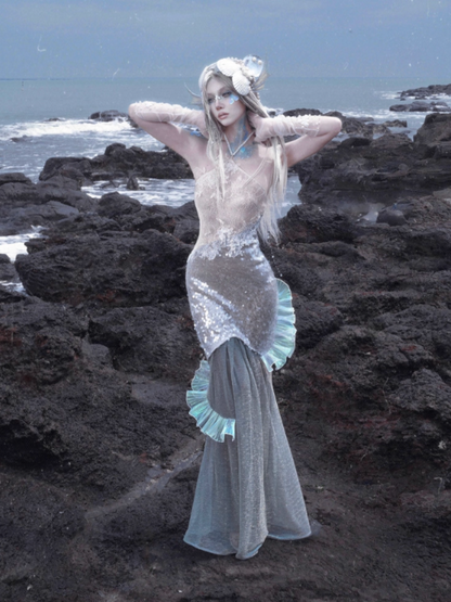 Call Of The Siren Mermaid Seaside Vacation Heavy Industries Sequins Polarized Dress【s0000013566】