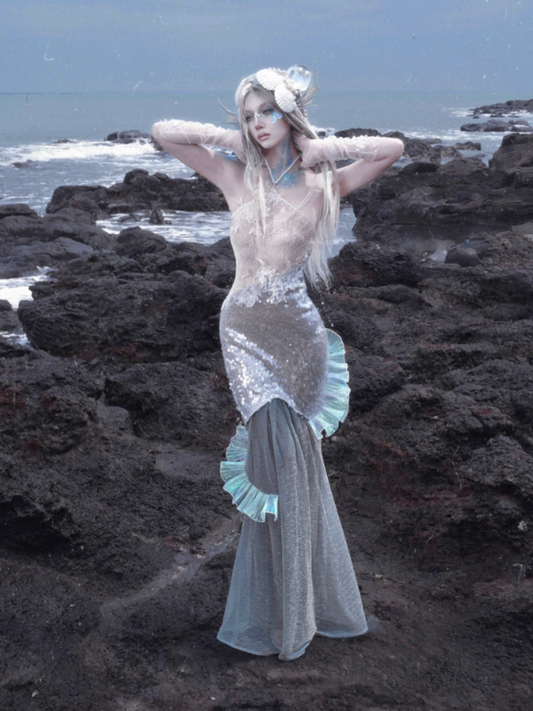 Call Of The Siren Mermaid Seaside Vacation Heavy Industries Sequins Polarized Dress【s0000013566】