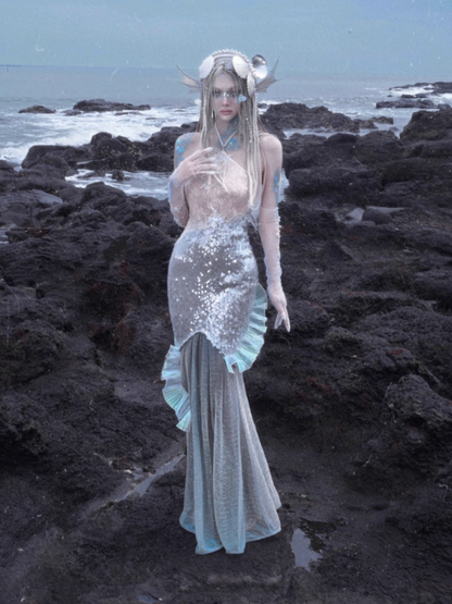 Call Of The Siren Mermaid Seaside Vacation Heavy Industries Sequins Polarized Dress【s0000013566】