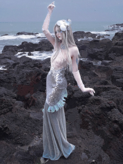 Call Of The Siren Mermaid Seaside Vacation Heavy Industries Sequins Polarized Dress【s0000013566】