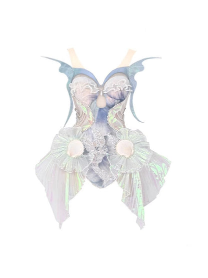 Call Of The Siren Mermaid Tie Polarized Corset Suspender Dress【s0000013567】