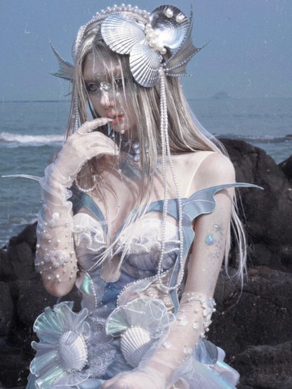 Call Of The Siren Mermaid Tie Polarized Corset Suspender Dress【s0000013567】