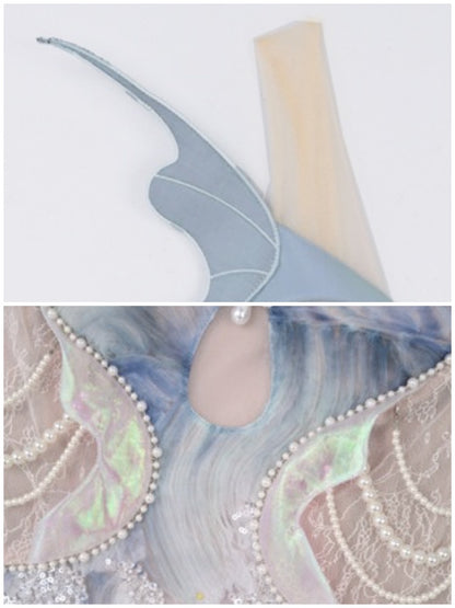 Call Of The Siren Mermaid Tie Polarized Corset Suspender Dress【s0000013567】