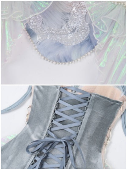 Call Of The Siren Mermaid Tie Polarized Corset Suspender Dress【s0000013567】