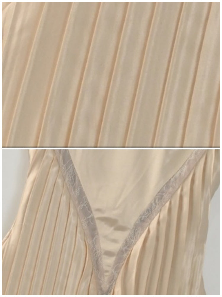 French Rococo Satin Long Pressed Mermaid Skirt【s0000013570】