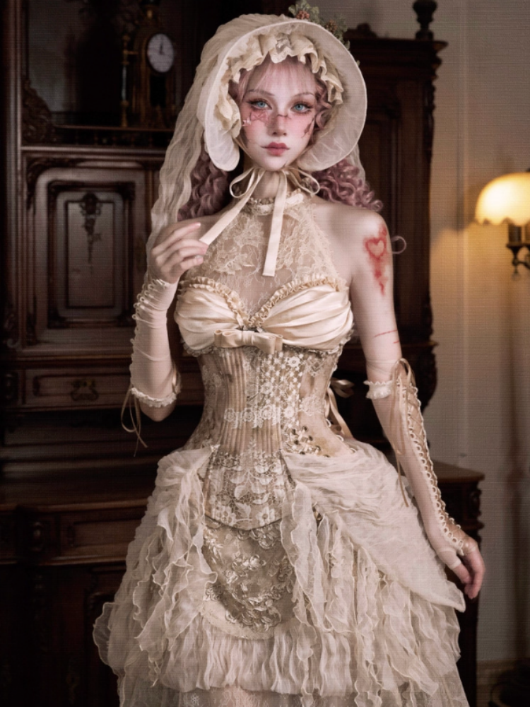 Rococo Vintage Elegant Herringbone Corset Slim Tunic【s0000013571】