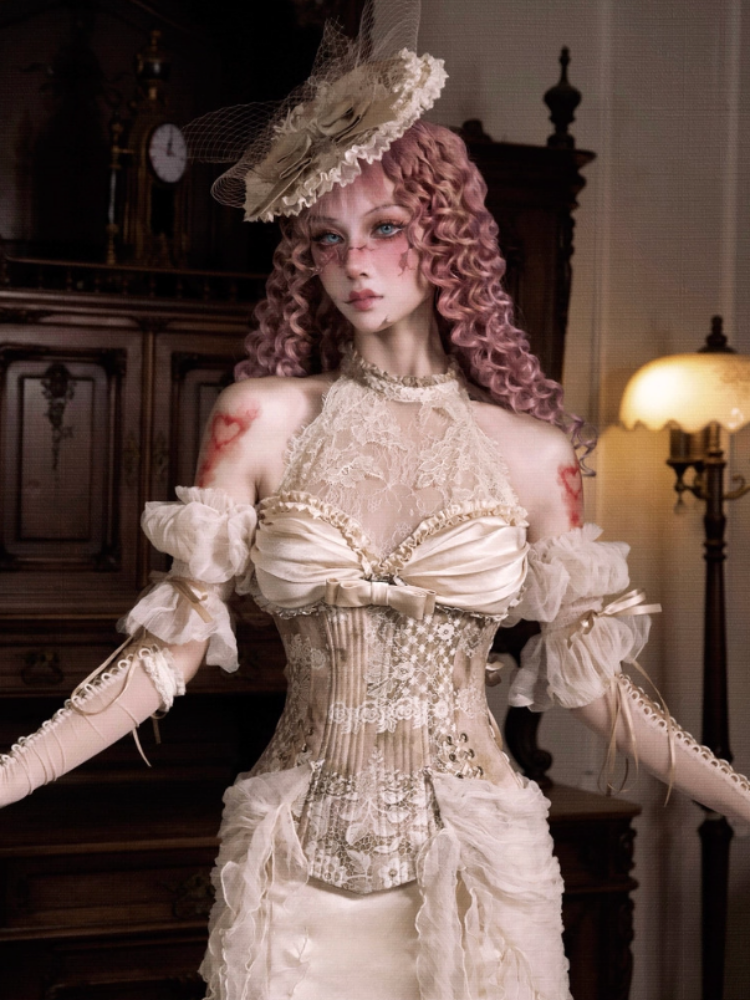 Rococo Vintage Elegant Herringbone Corset Slim Tunic【s0000013571】