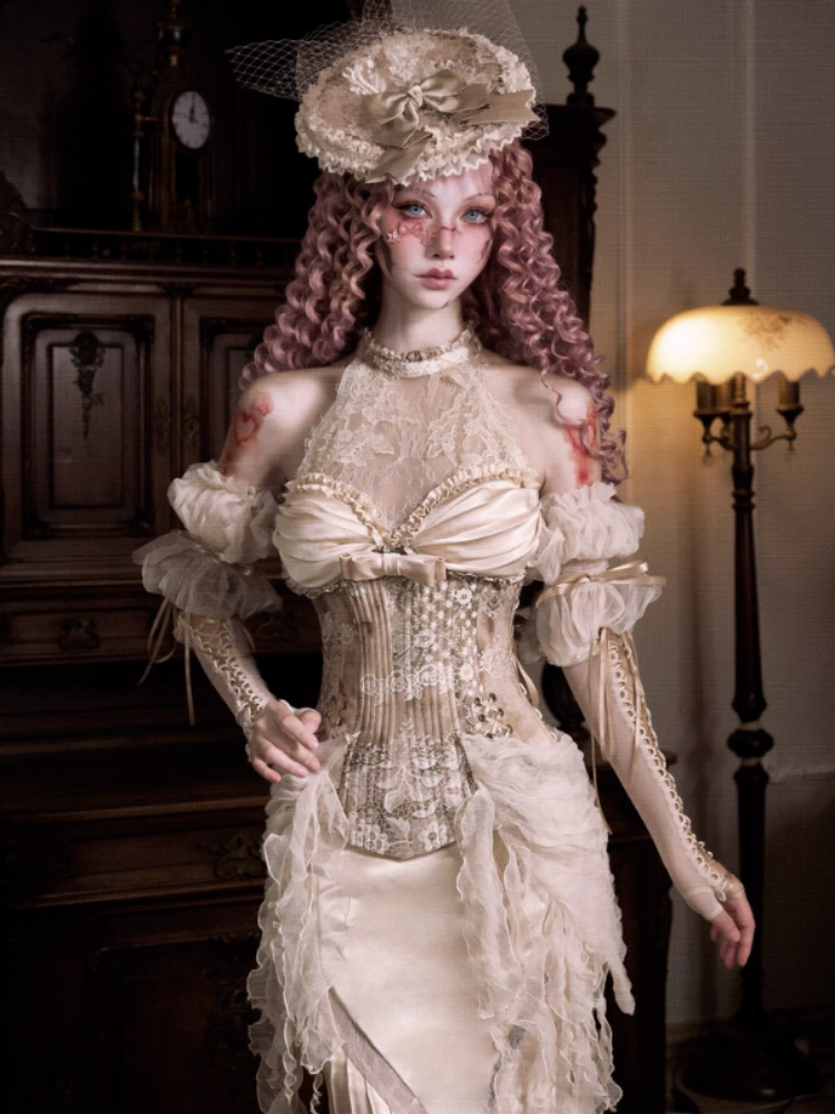 Rococo Vintage Elegant Herringbone Corset Slim Tunic【s0000013571】