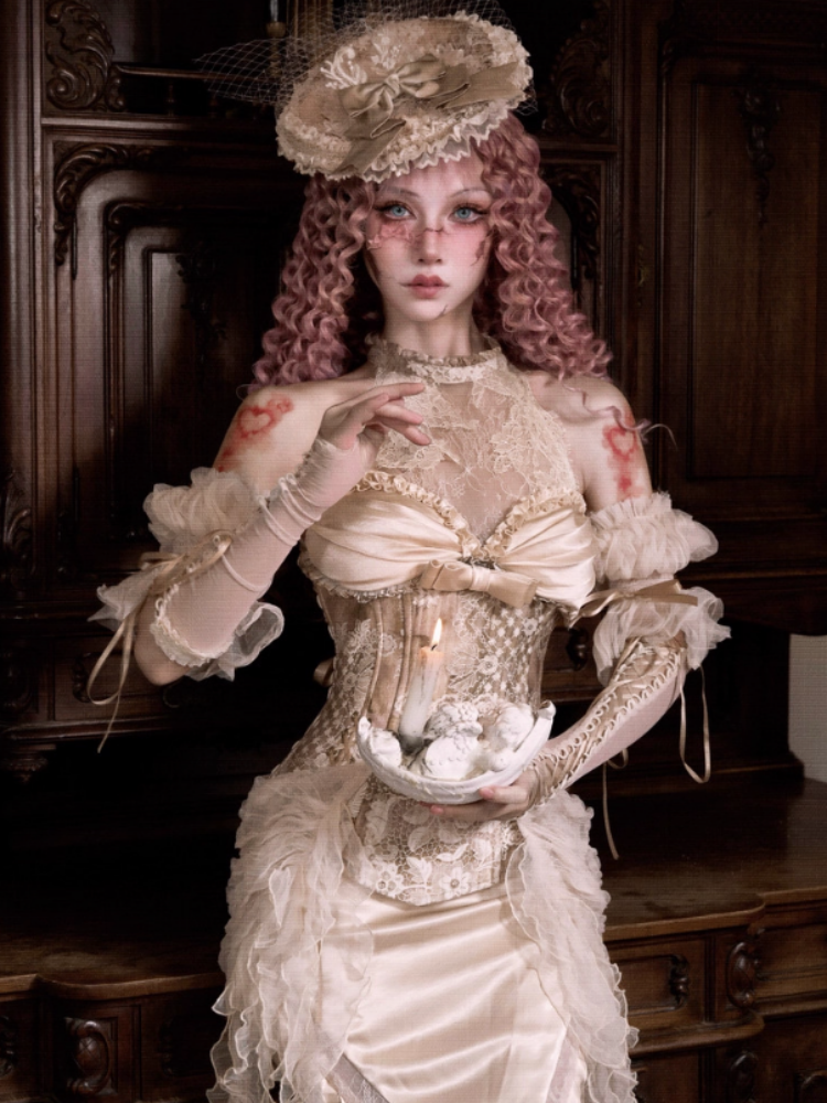 Rococo Vintage Elegant Herringbone Corset Slim Tunic【s0000013571】