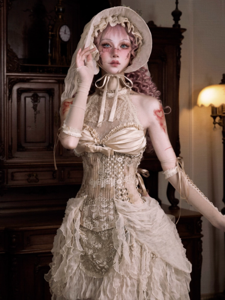 Rococo Vintage Elegant Herringbone Corset Slim Tunic【s0000013571】