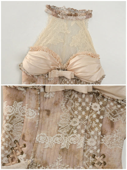 Rococo Vintage Elegant Herringbone Corset Slim Tunic【s0000013571】