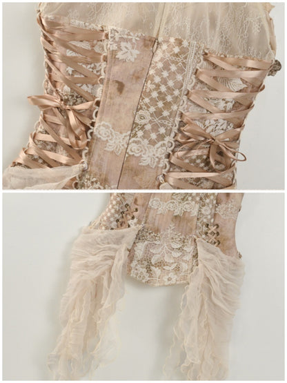 Rococo Vintage Elegant Herringbone Corset Slim Tunic【s0000013571】