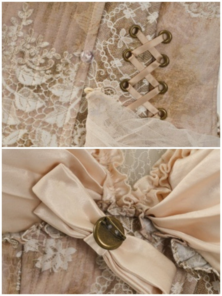 Rococo Vintage Elegant Herringbone Corset Slim Tunic【s0000013571】