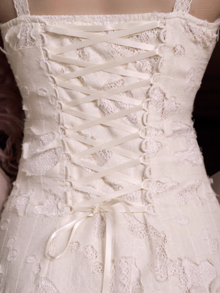 Love Heart Ribbon Cut-Out Lace Slip Dress【s0000013572】