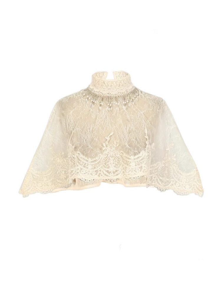 Lace Vintage Victorian Short Cape Shawl【s0000013573】 – SCULTURE