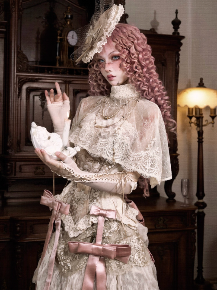 Lace Vintage Victorian Short Cape Shawl【s0000013573】