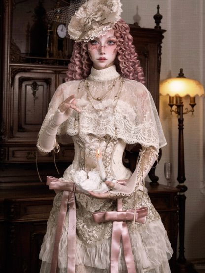 Lace Vintage Victorian Short Cape Shawl【s0000013573】