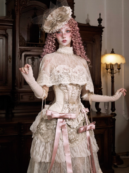 Lace Vintage Victorian Short Cape Shawl【s0000013573】