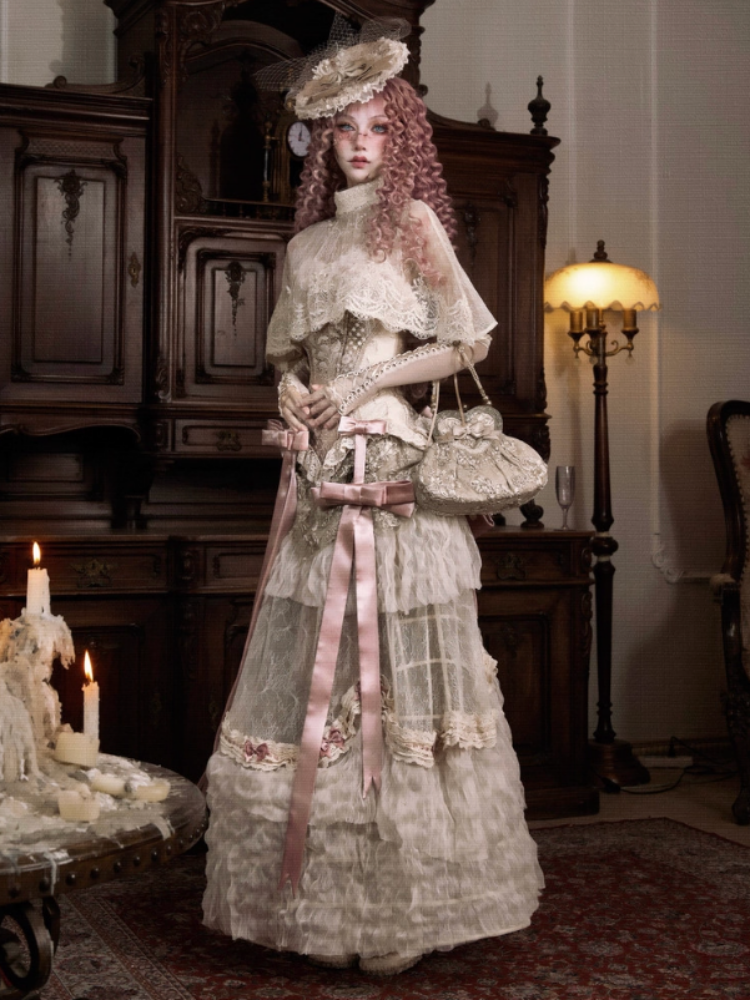 Lace Vintage Victorian Short Cape Shawl【s0000013573】