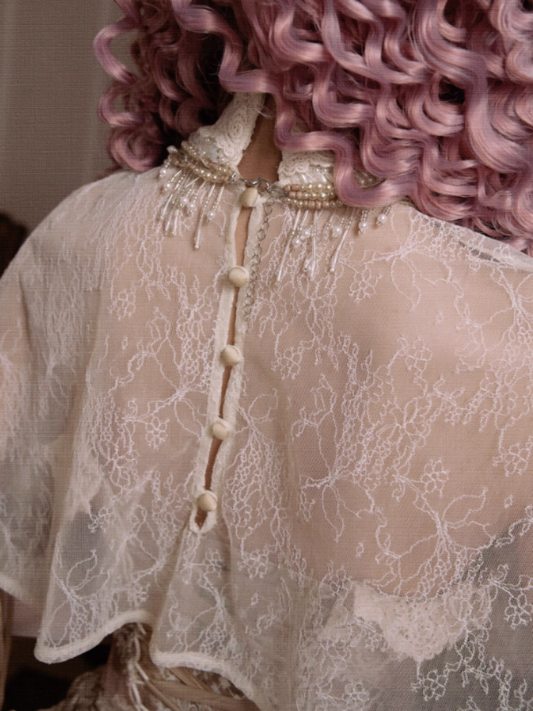 Lace Vintage Victorian Short Cape Shawl【s0000013573】