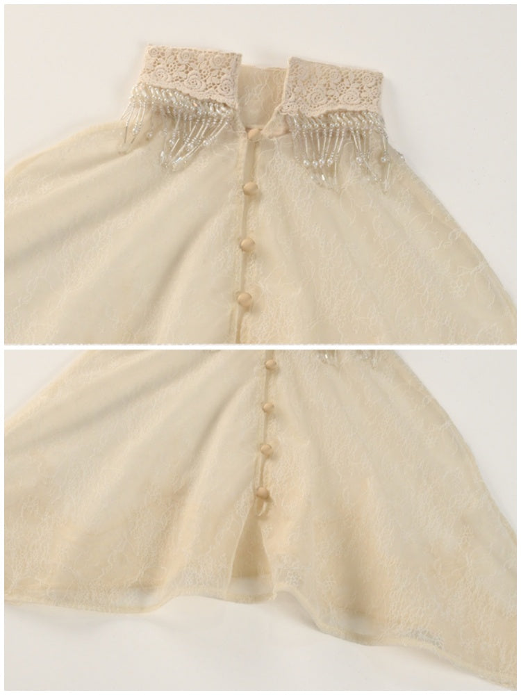 Lace Vintage Victorian Short Cape Shawl【s0000013573】