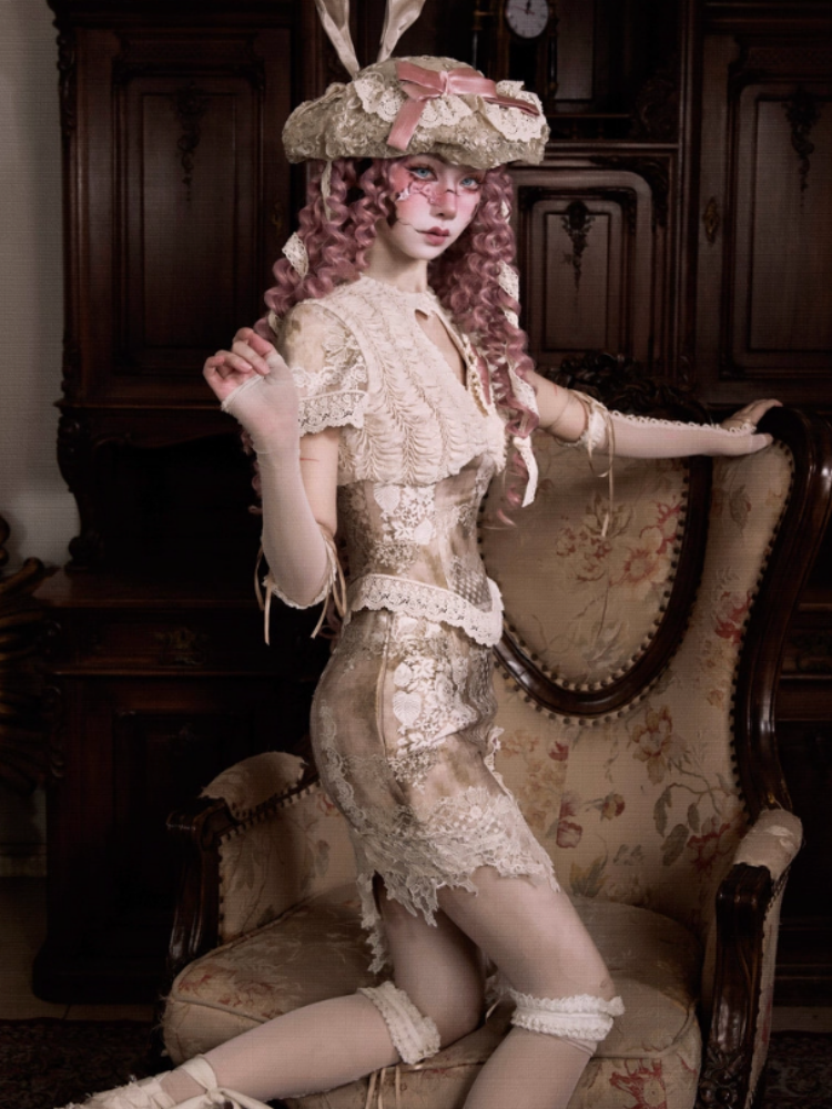 Love Lace Vintage Elegant Ribbon Skirt【s0000013574】