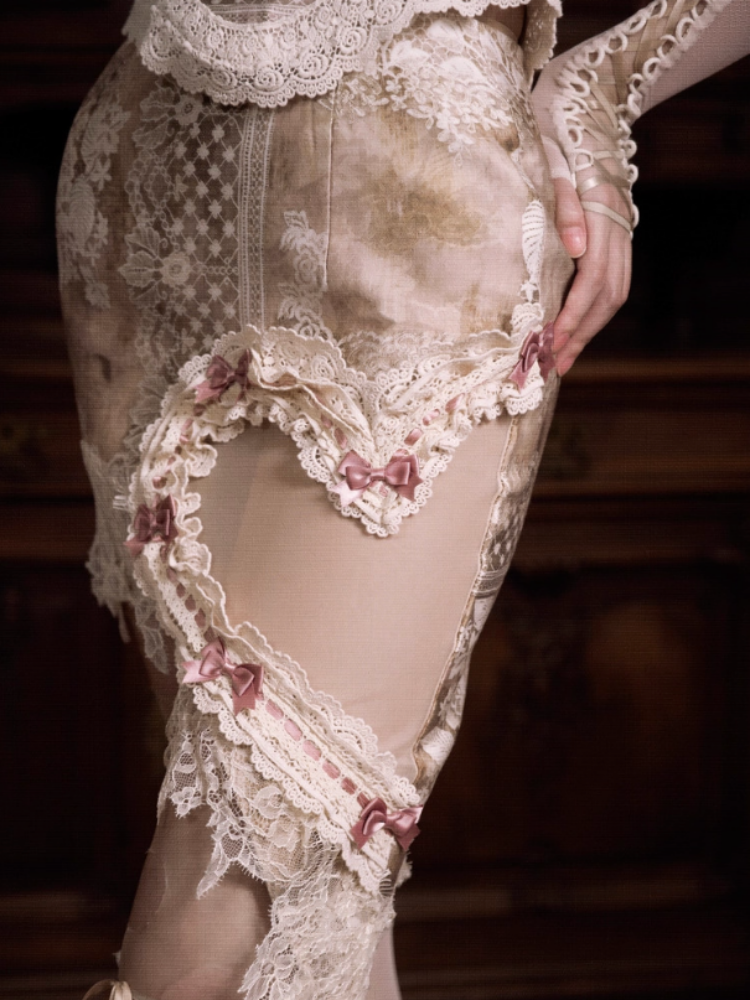 Love Lace Vintage Elegant Ribbon Skirt【s0000013574】