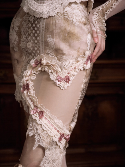 Love Lace Vintage Elegant Ribbon Skirt【s0000013574】