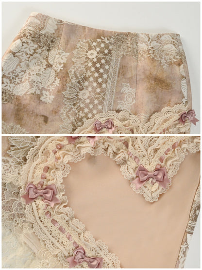Love Lace Vintage Elegant Ribbon Skirt【s0000013574】