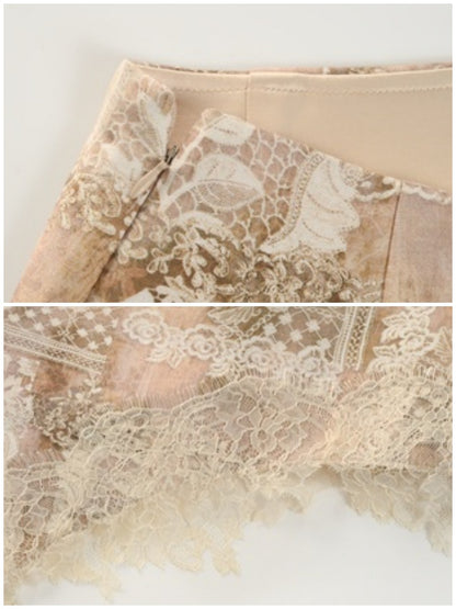 Love Lace Vintage Elegant Ribbon Skirt【s0000013574】