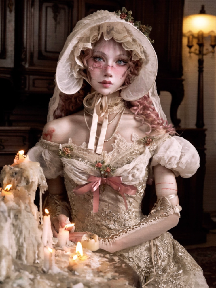 Edward Vintage Elegant One-Shoulder Puff Sleeve Mesh Tops【s0000013576】