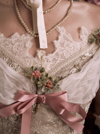 Edward Vintage Elegant One-Shoulder Puff Sleeve Mesh Tops【s0000013576】