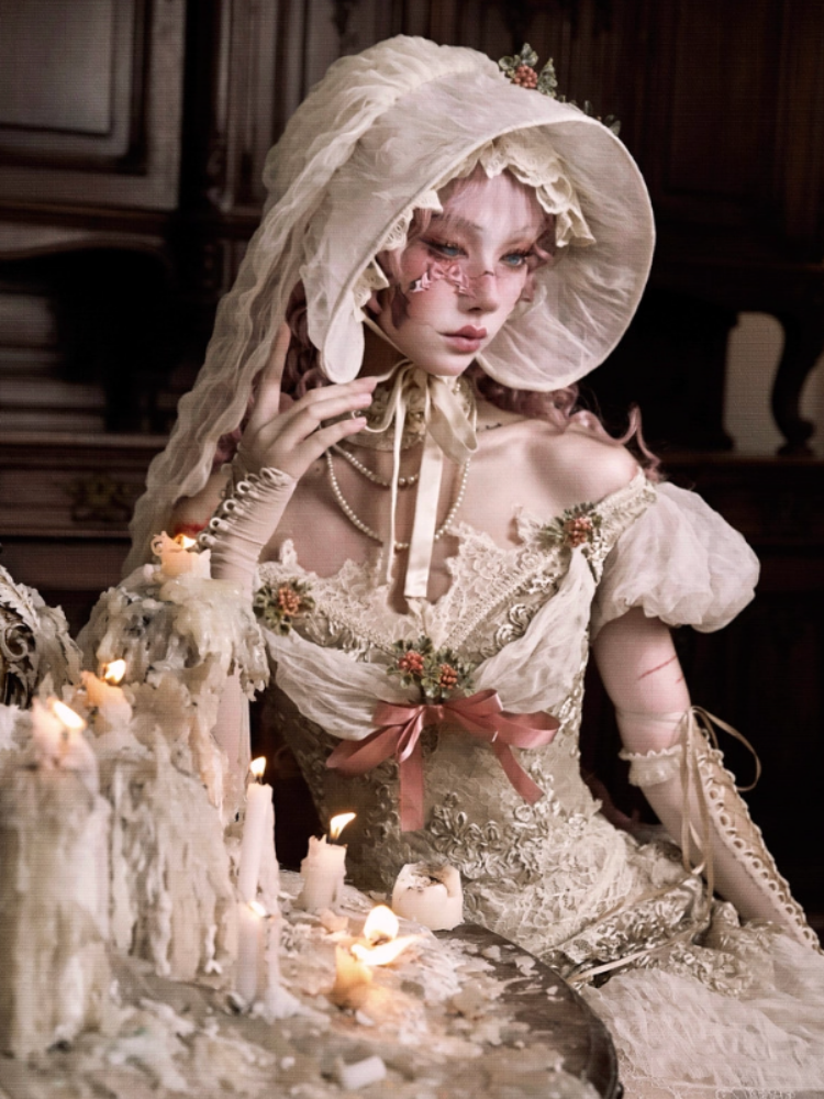 Edward Vintage Elegant One-Shoulder Puff Sleeve Mesh Tops【s0000013576】