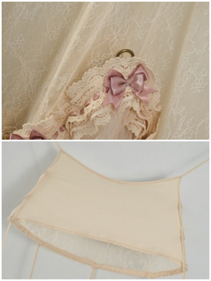 Basil French Elegant Vintage Ribbon Lace Long Trailing Skirt【s0000013577】