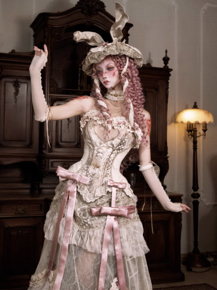 Love Fishbone Corset Rococo French Tunic Trim Tops【s0000013578】