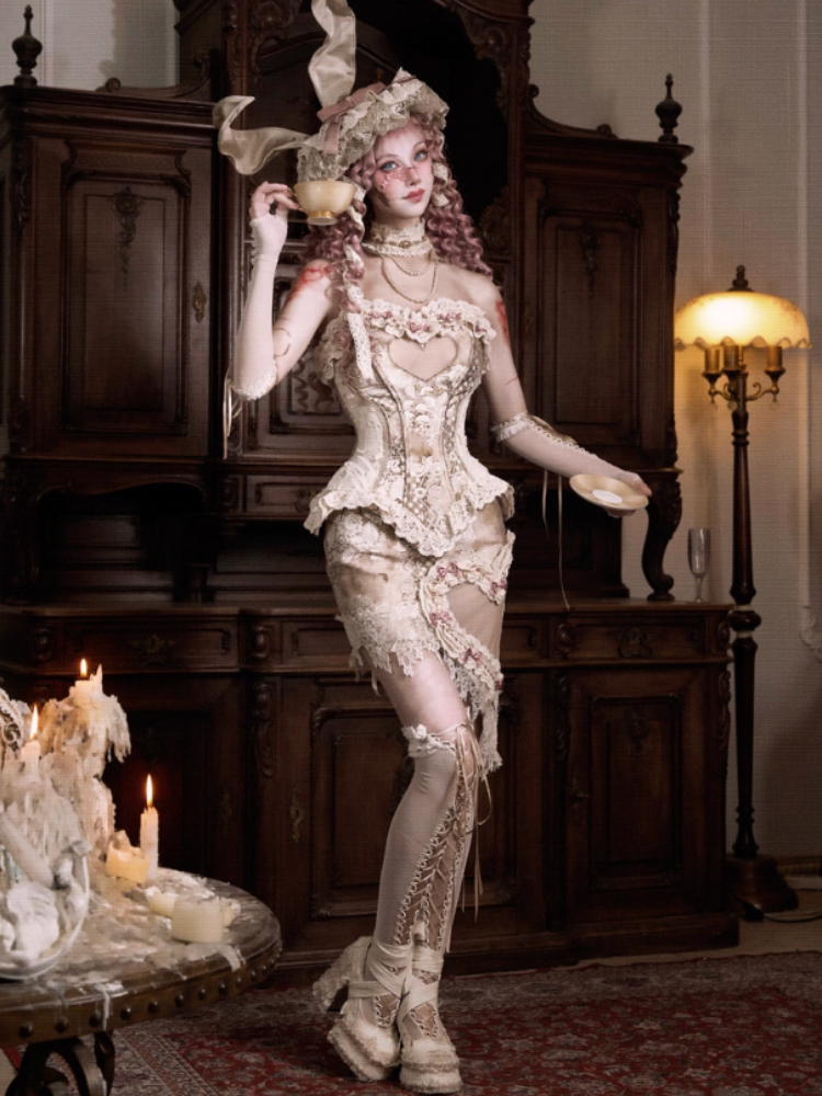 Love Fishbone Corset Rococo French Tunic Trim Tops【s0000013578】