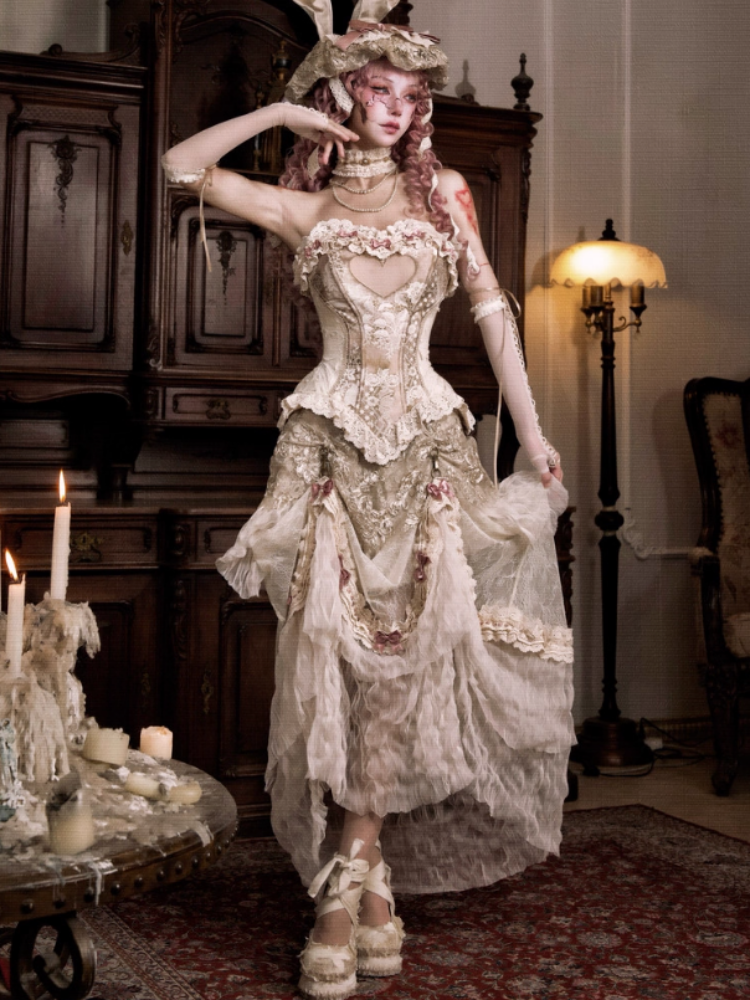 Love Fishbone Corset Rococo French Tunic Trim Tops【s0000013578】